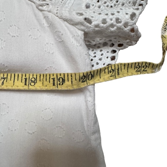 Lilly Pulitzer Candee Women's White Cotton Top Cottagecore Coastal Grandma Sz M - Picture 8 of 9